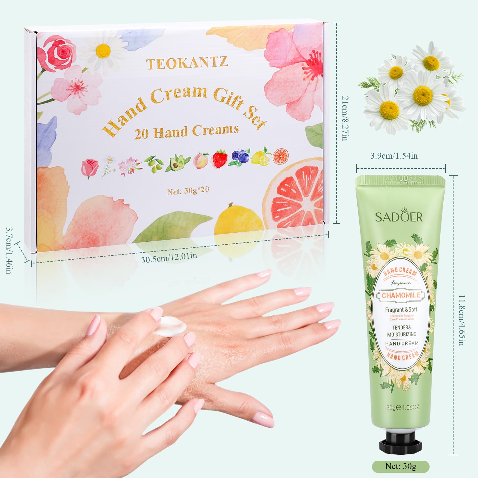 Handcreme Set, 20 Stück 30 g Mini Handcreme Frauen, Hand Cream (Packung mit 6)