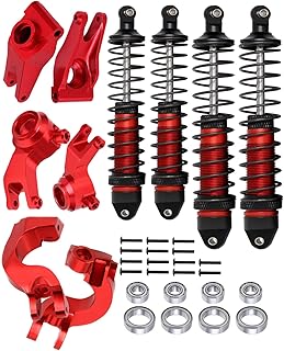 RCMYou Upgrades for 1/10 ARRMA,Alloy RC Shocks,Caster Block,Steering Blocks,Rear Stub Axle Carriers for Granite/Senton 4x4 3S Blx & Mega 550,Big Rock/Vorteks 4x4 3S Blx,Upgrades Part Hop Ups,Red