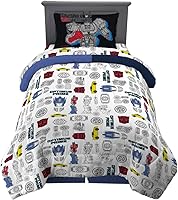 Vista 94 de Franco - Juego de ropa de cama coleccionable Nintendo Donkey Kong, 5 piezas, edredón reversible supersuave y juego de sábanas con funda