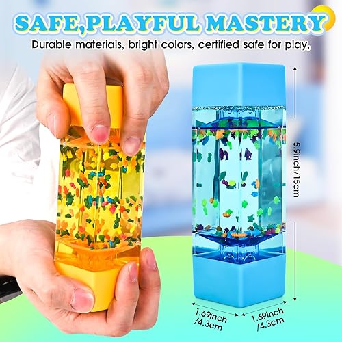 Miniatura 2 de Fidget Tubes 2 Pack - Square Sensory Toys with Liquid Motion, Stress Relief Toy for Kids & Adults, Calming Desk Decor for Office, Classroom & Home