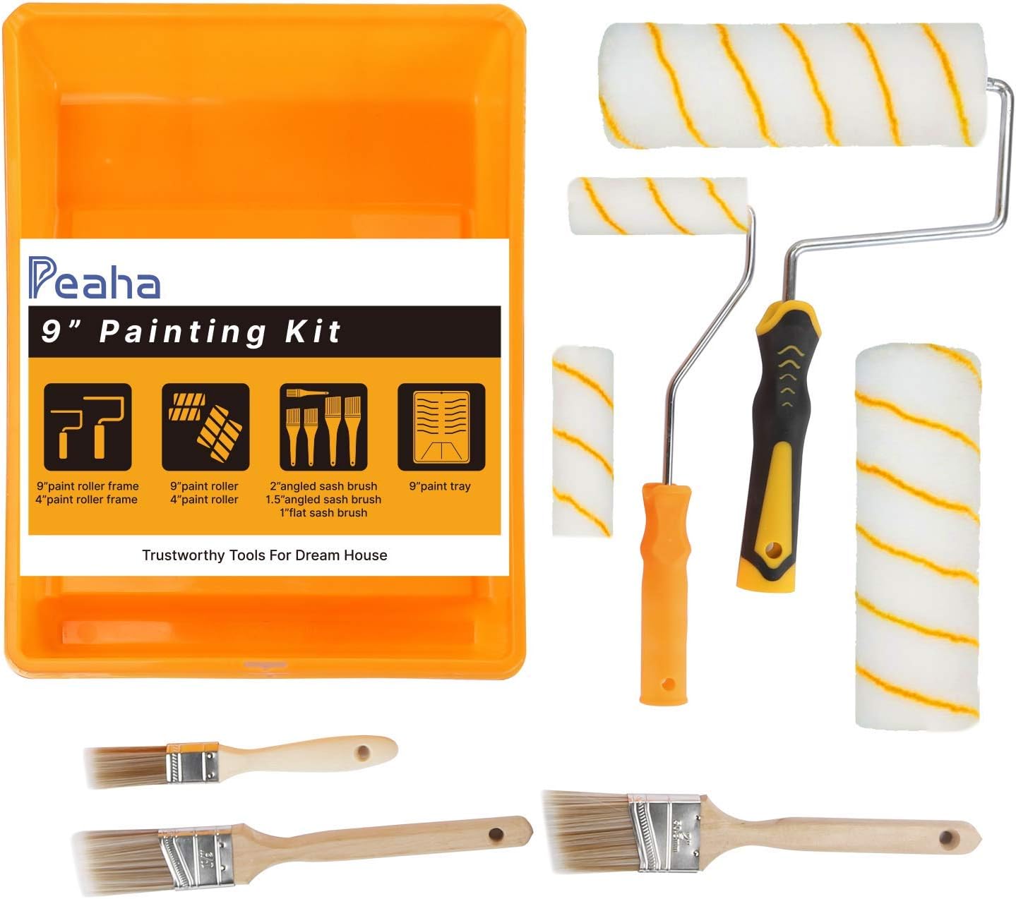 Paint Roller Kit Peaha Wall Painting Kit 10pcs/Set Small