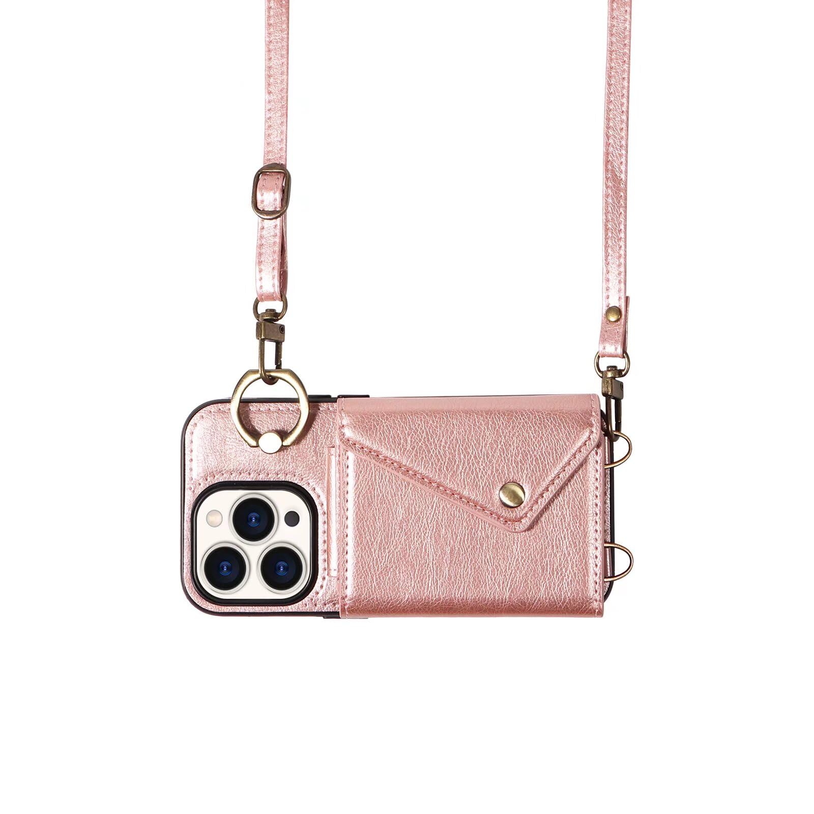 Coque iPhone 15 Pro or rose anti-chute avec support vidéo - 7