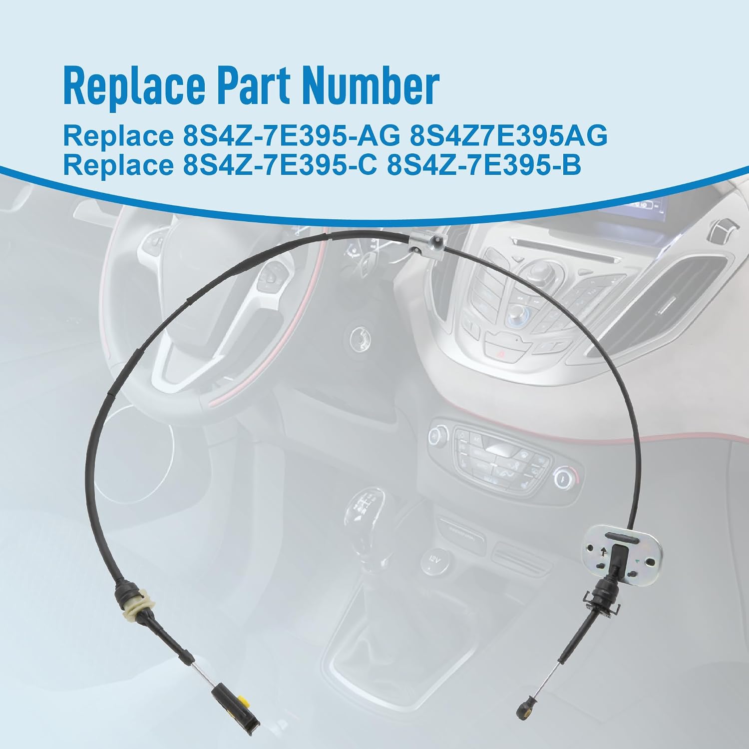 Automatic Transmission Gear Shift Control Shifter Lever Cable Fit For Ford Focus MK2 2008-2011 Transit Connect Vans 2010-2013, Gear Shift Cable Replace 8S4Z-7E395-AG 8S4Z7E395AG 8S4Z-7E395-C