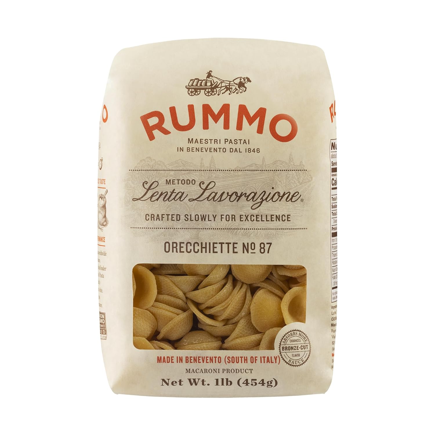 Rummo Orecchiette Pasta N.87 - Orecchiette Pasta Noodles, Dry Pasta, Durum Wheat Orecchiette, Imported from Italy - 16 Ounce (Pack of 3)