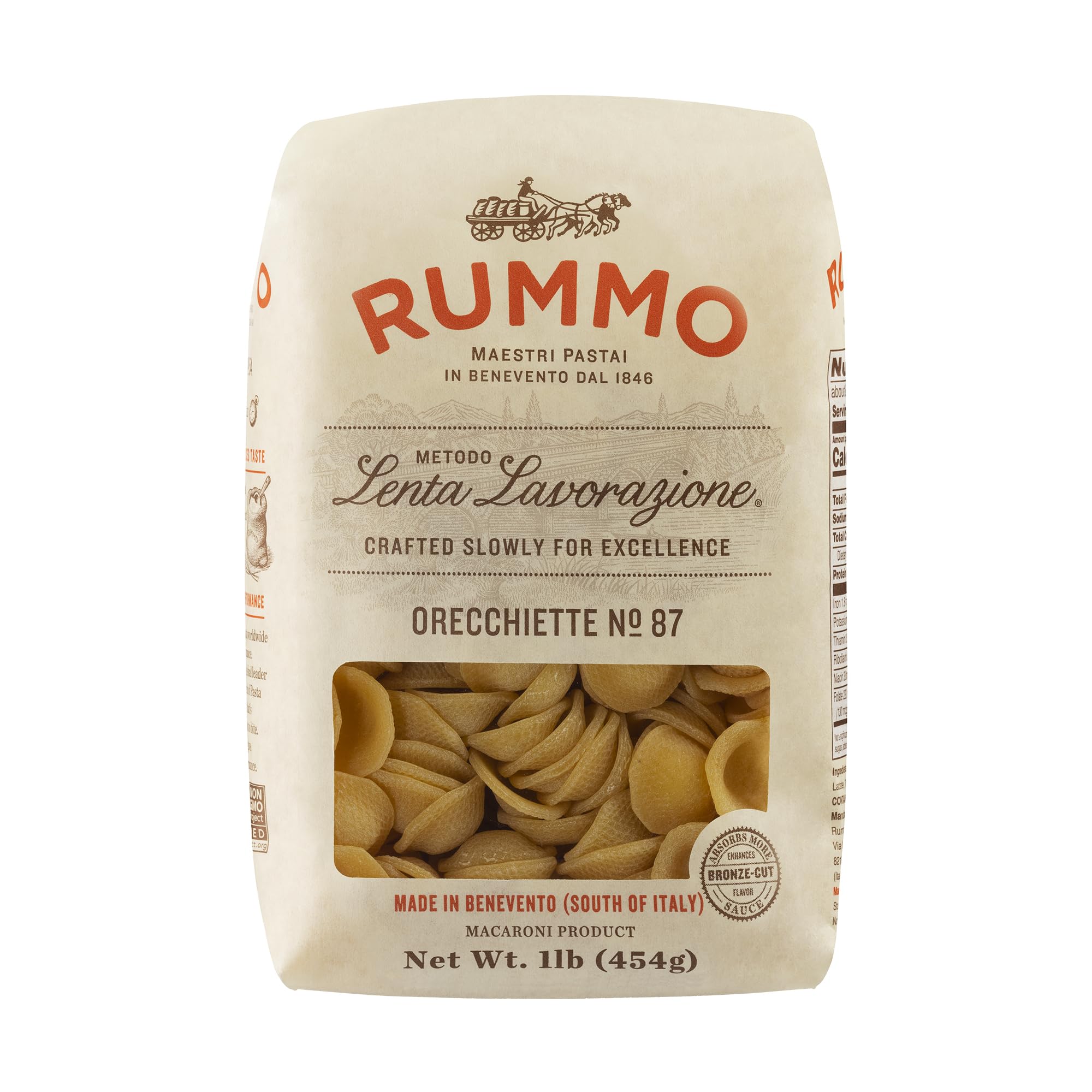 Orecchiette Pasta N.87 - Orecchiette Pasta Noodles, Dry Pasta, Durum Wheat Orecchiette, Imported from Italy - 16 Ounce (Pack of 3)