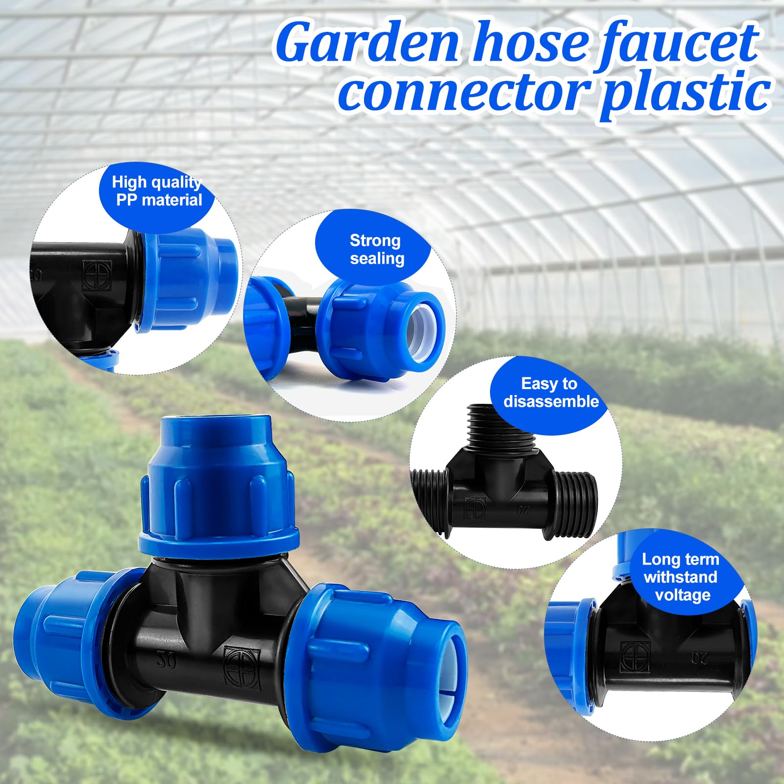 20 mm di arresto rubinetto valvola connettore 2 Pack per tubo