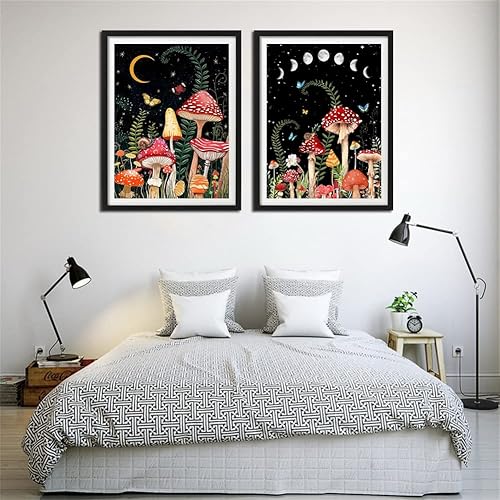 Miniatura 4 de CHUNXIA Paquete de 2 pinturas por números para adultos, principiantes y niños, pintura fácil por números, kits de pintura por números, luna y