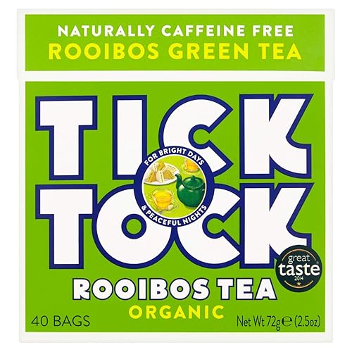 Tick Tock Bolsitas de té verde orgánico Rooibos (40)