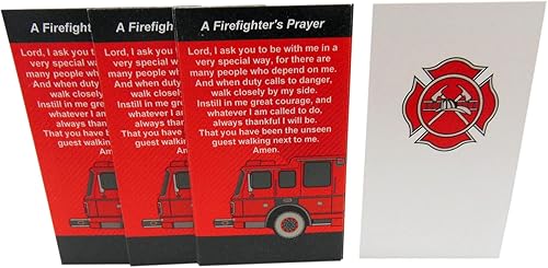 Miniatura 2 de Westmon Works Paquete de 10 tarjetas sagradas de bomberos de doble cara con diseño de bomberos y tarjetas del departamento de FD, hechas en los