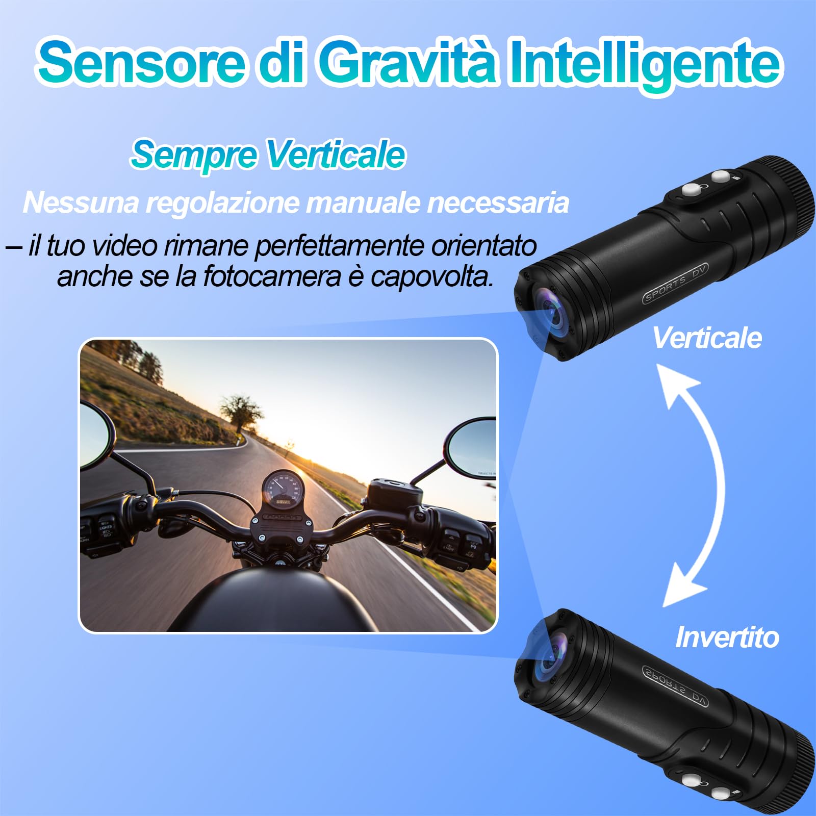 Cámara Moto WiFi 1080P con Estabilización Giroscópica IP66