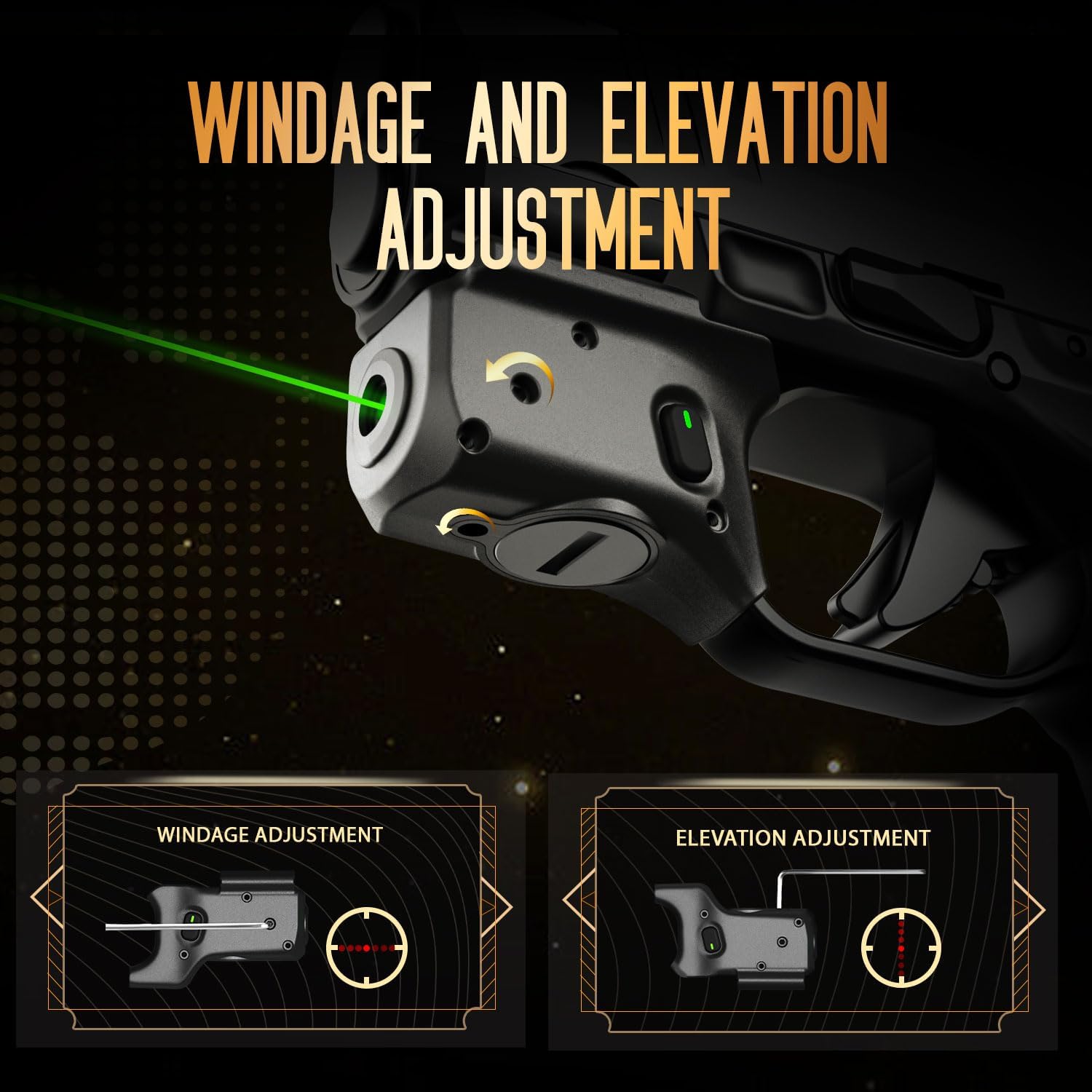 WARRIORLAND Green Laser Sight Fit Springfield Hellcat with Kydex Holster, Green Beam Sight with Power Indicator, IWB Carry, Right Hand, WLS-118G w/Hellcat Holster
