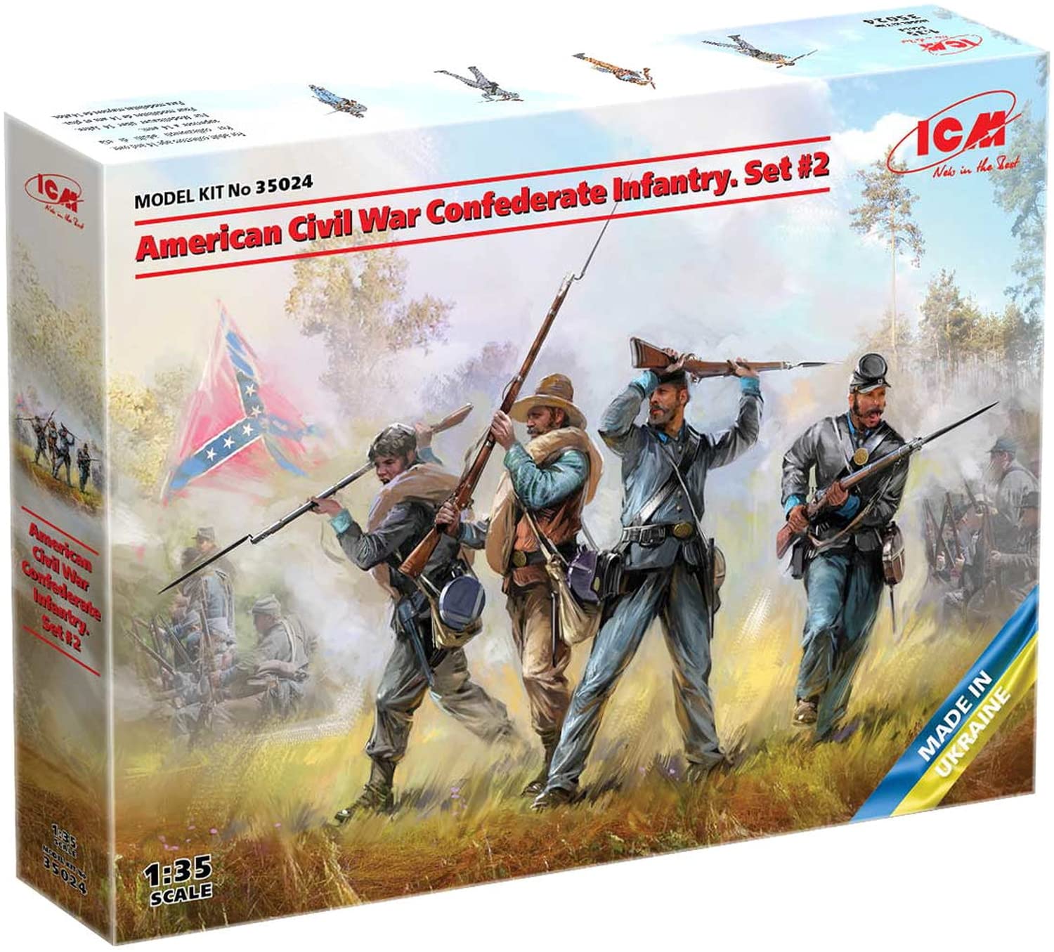 ICM 35024 American Civil War Confederate Infantry Set No.2 1:35 Model Kits