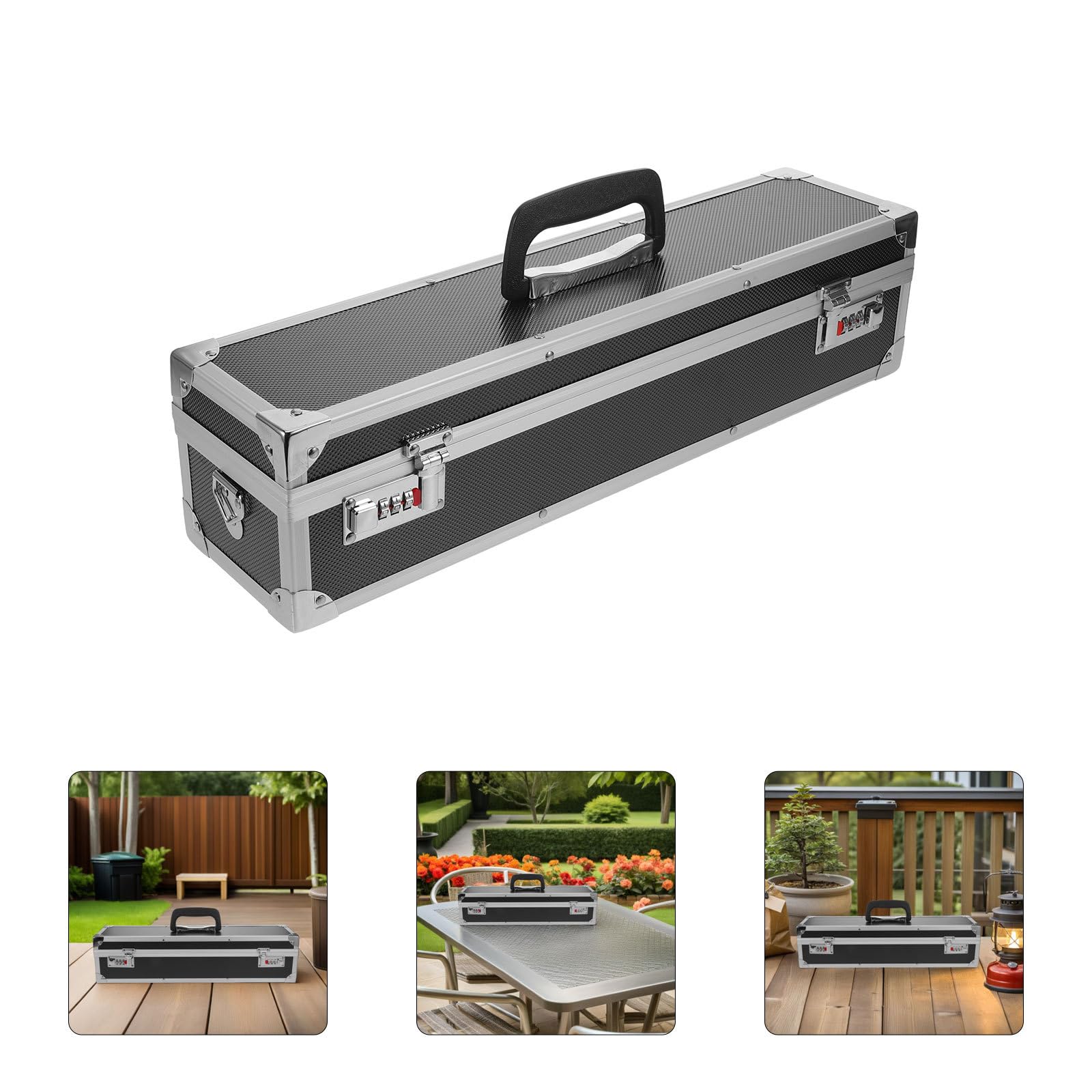 BESPORTBLE Estuche Portátil Carcasa Rígida con 8 Ranuras de Aluminio y Cerraduras de Combinación Dobles para Cuchillos de Cocina para Uso en Cocinas y Camping