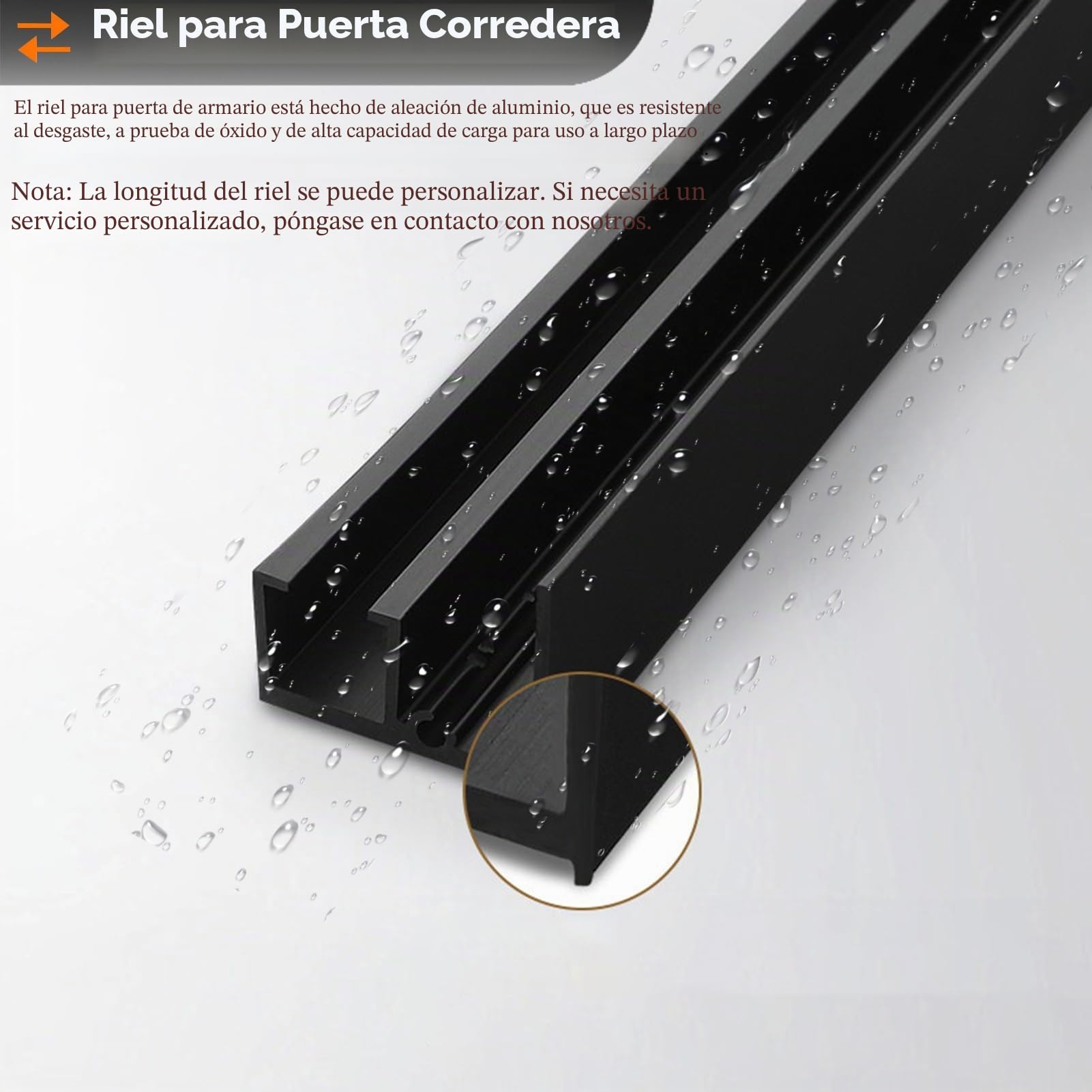 Herrajes Puertas Correderas Riel Invisible Ghost para Puerta Corredera de Clóset con Espejo, Herrajes para Puerta Ghost Sin Riel de 55–180 cm, Riel para Puerta con Cierre Suave(73cm/28.7in)