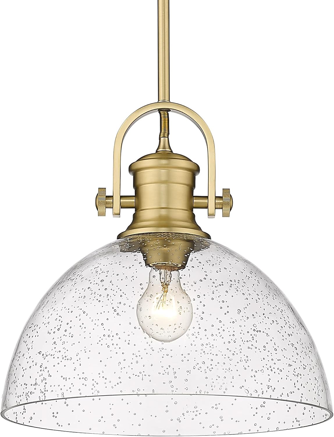 Golden 3118-L BCB-SD Transitional One Light Pendant from Hines BCB Collection in Gold, Champ, Gld Leaf Finish,