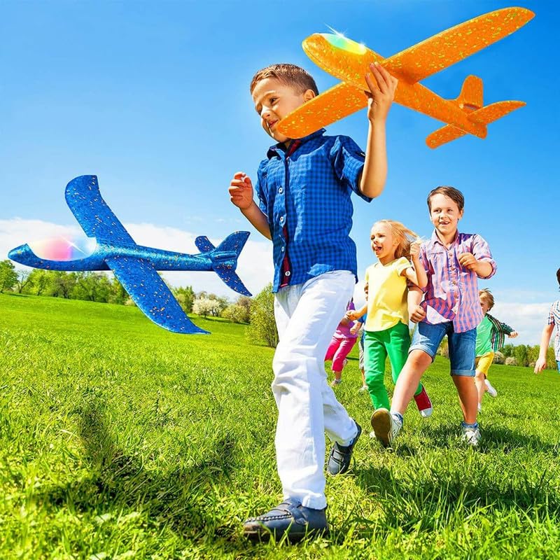 Image of GoBaby Hand Throw Flying Glider Foam Plane Toy for Kids | Multicolor Outdoor Airplane Launcher Toy with Easy Soaring Flight