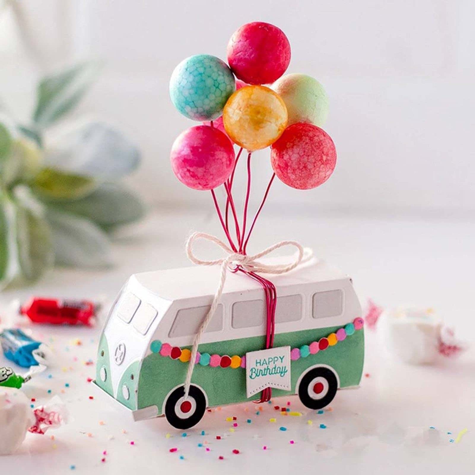 Fustelle per la creazione di biglietti, palloncini a forma di autobus, fustelle in metallo per fai da te, scrapbook, biglietti di carta, foto, stencil