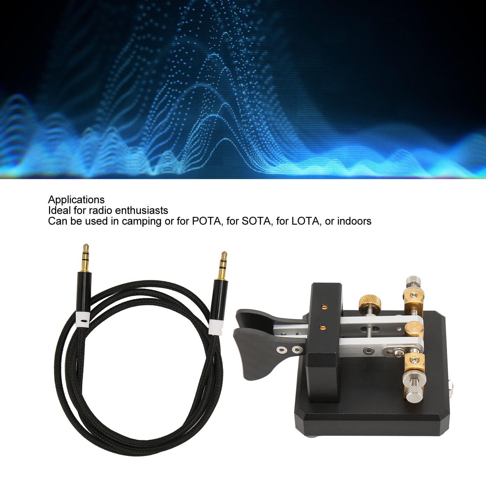 Mini CW Key Automatic Morse Code Keyer Telegraph Double Paddle POTA SOTA LOTA Nero