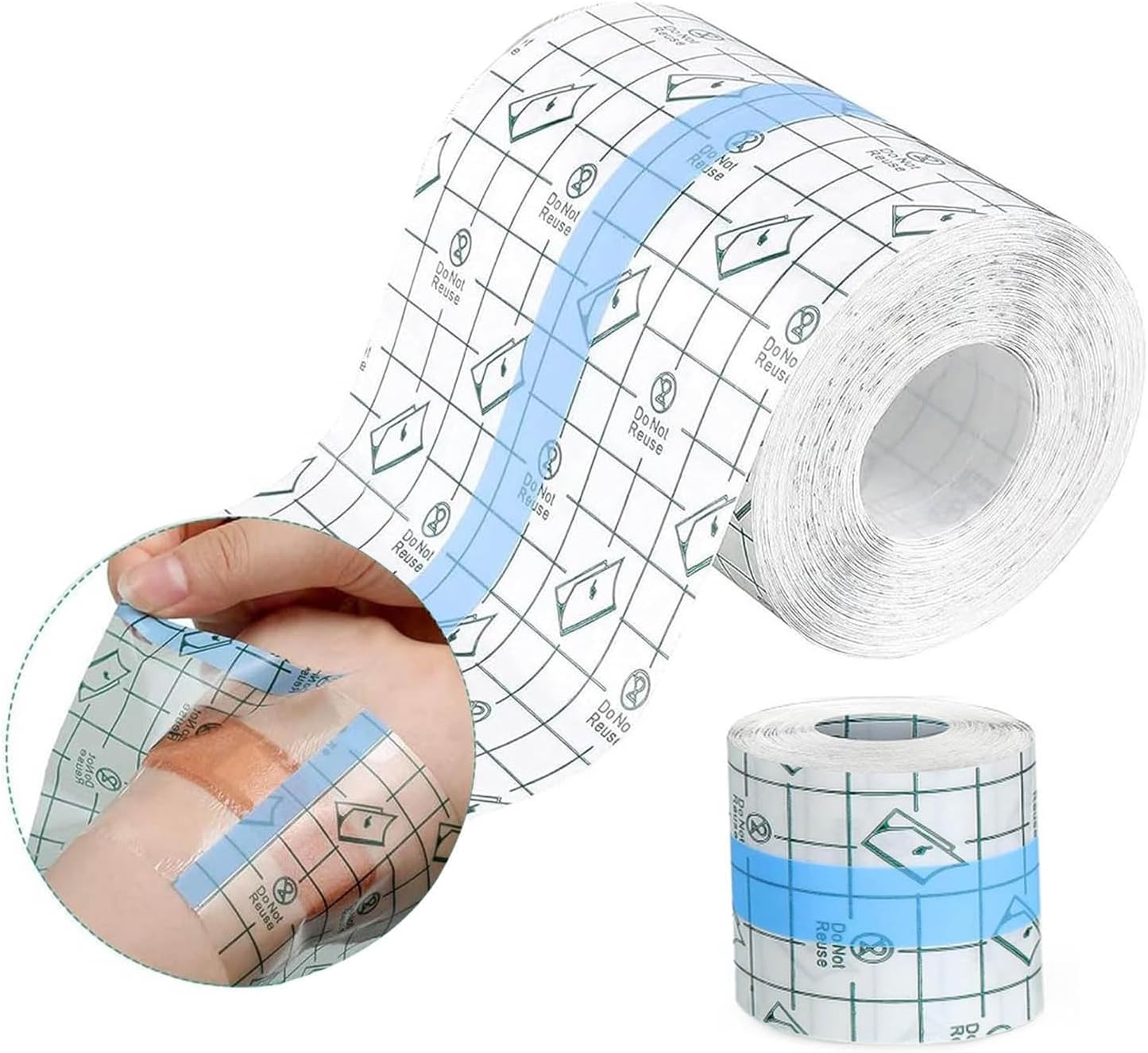 2 Rolls Transparent Stretch Adhesive Bandage, BetterJonny Waterproof Clear Protective Adhesive Bandages Dressing Tape for Swimming and Shower(2 Inch x 10.94 Yard) - Image 2