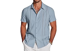 Royaura Men's Cuban Guayabera Shirt