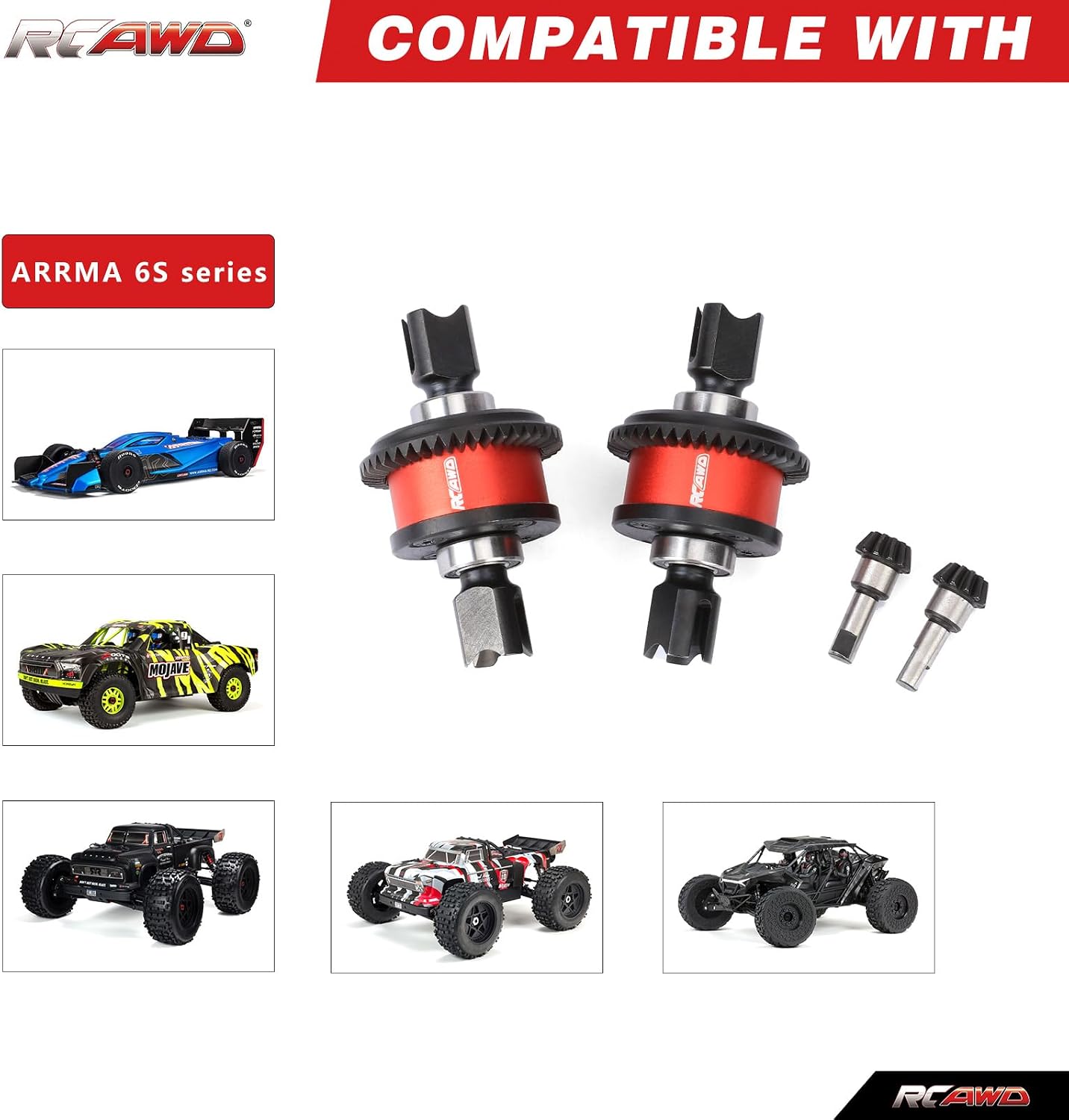 RCAWD 2PCS 43T EXB Differential 12T Input Gear Limited Slip F/R Diff Set for Arrma 1/7 Fireteam Limitless Infraction Felony Mojave 1/8 Typhon Kraton Outcast Talion Notorious 6S Series Upgrades Part