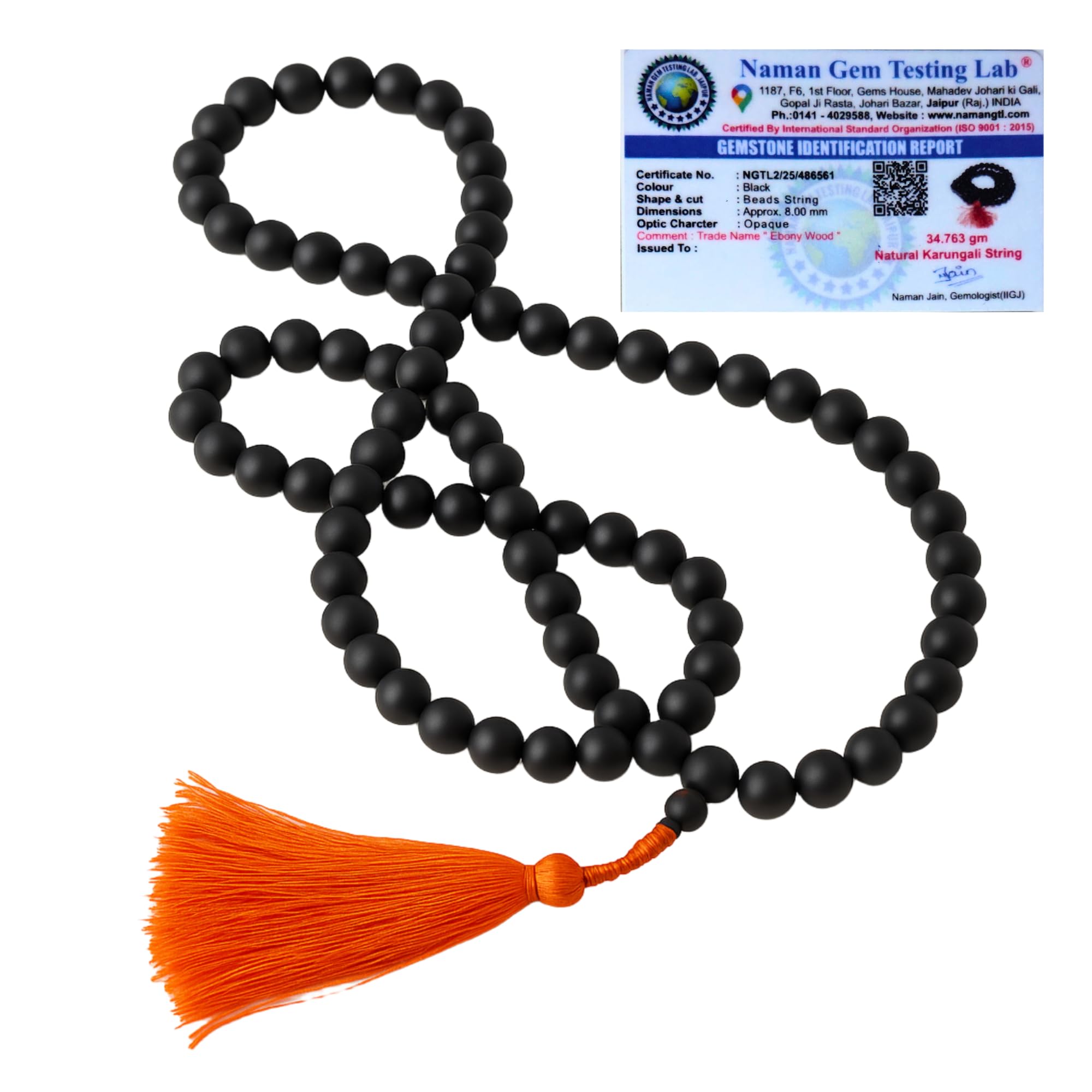 DIVARTH Original Karungali Mala 108 Beads | Natural Black Ebony Wood Rosary 8mm Unpolished | Certified Spiritual Malai for Men & Women – Meditation, Healing, Energy, Prayer & Yoga-image-23