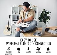 Vista 4 de Controlador de teclado MIDI USB Bluetooth de 25 teclas, controlador MIDI portátil y recargable para Mac y PC, producción de música con teclado