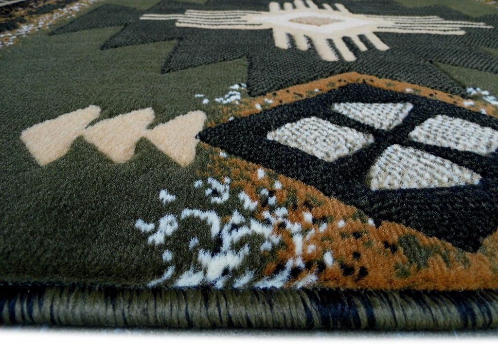 Champion Rugs Southwest Native American Area Rug Sage Green (3 Feet X 5 Feet Oval)