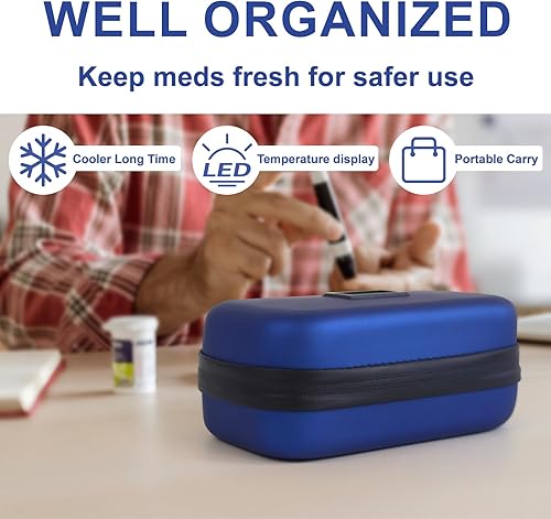 Miniatura 7 de Funda de viaje para enfriar insulina, bolsa enfriadora de medicamentos aprobada por la TSA para 8 bolígrafos de insulina y suministros para