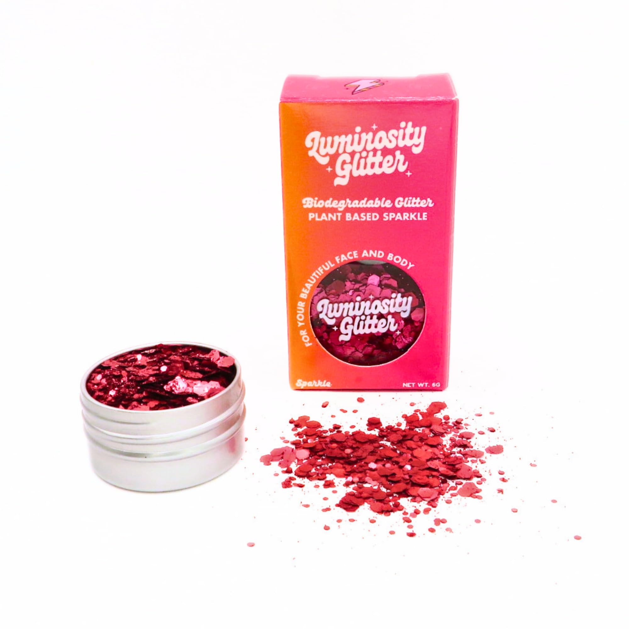 Blush Light Red Biodegradable Eco Glitter, Eco Friendly Face and Body Glitter, Cosmetic Loose Vegan Friendly Glitter Mix - Image 4