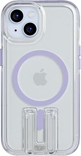 Tech 21 EVO Crystal Kick - Funda para iPhone 15, Compatible con MagSafe, Funda de protección contra Impactos, Color Lila