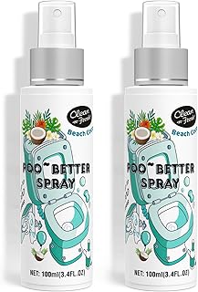 Clean-n-Fresh Toilet Spray 6.8 Fl.Oz, Poop Spray Beach Coco, Bathroom Air Fresheners Spray, Long Lasting Odor Eliminator - Coconut, Vanilla & Lily of the Valley