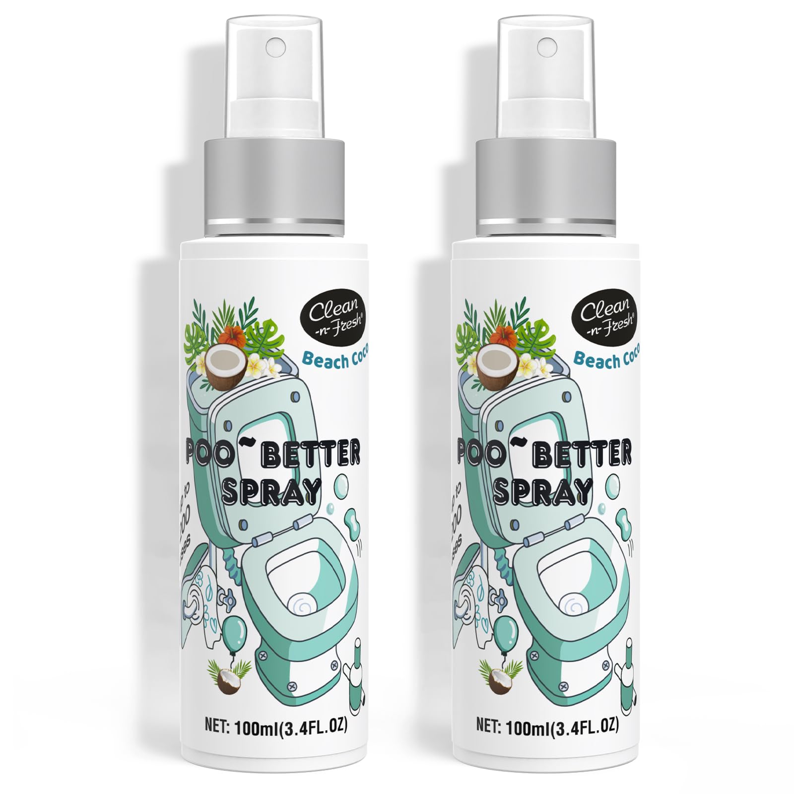 Amazon.com: Clean-n-Fresh Toilet Spray 6.8 Fl.Oz, Poop Spray Beach