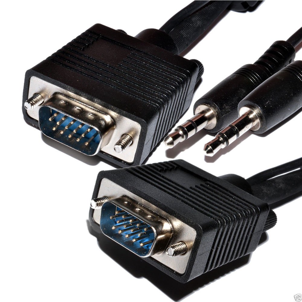 AYAGROUP AYA 75Ft (75 Feet) VGA/SVGA 28AWG Male to Male Cable with 3.5mm Audio Stereo Jacks for Monitors, LCD, TV, Projectors