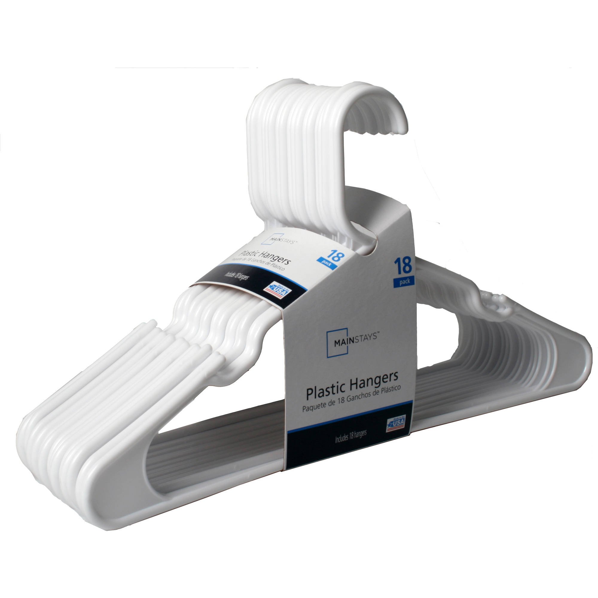 Mainstay18-Pack Standard Plastic Hangers (White, 1 Pack)