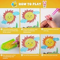 Vista 6 de Labeol Kits de arte de diamantes para niños y niñas de 6 a 8 a 10 a 12 años, fáciles de hacer tú mismo, creativas calcomanías de arte de diamantes