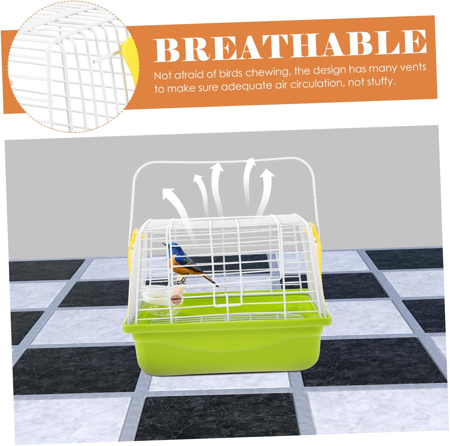 Toddmomy 1 Set Portable Bird Carrier Cage for Parrots Lightweight Travel Cage with Handle Breathable Wire Structure for Hiking Sightseeing Camping Trips