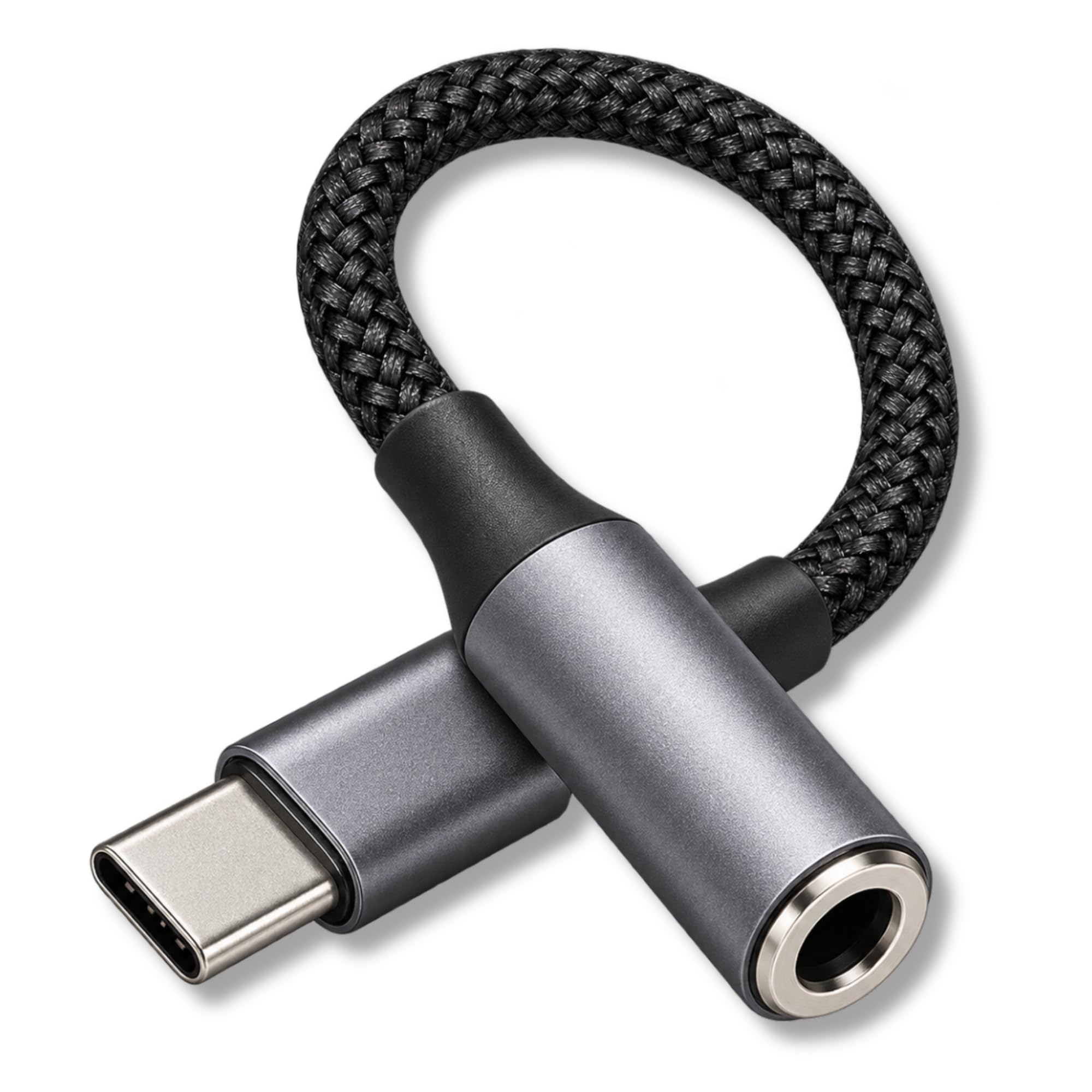 Adaptador USB C a Jack 3.5mm DAC Chip, Gris, 1 Unidad - imagen 1