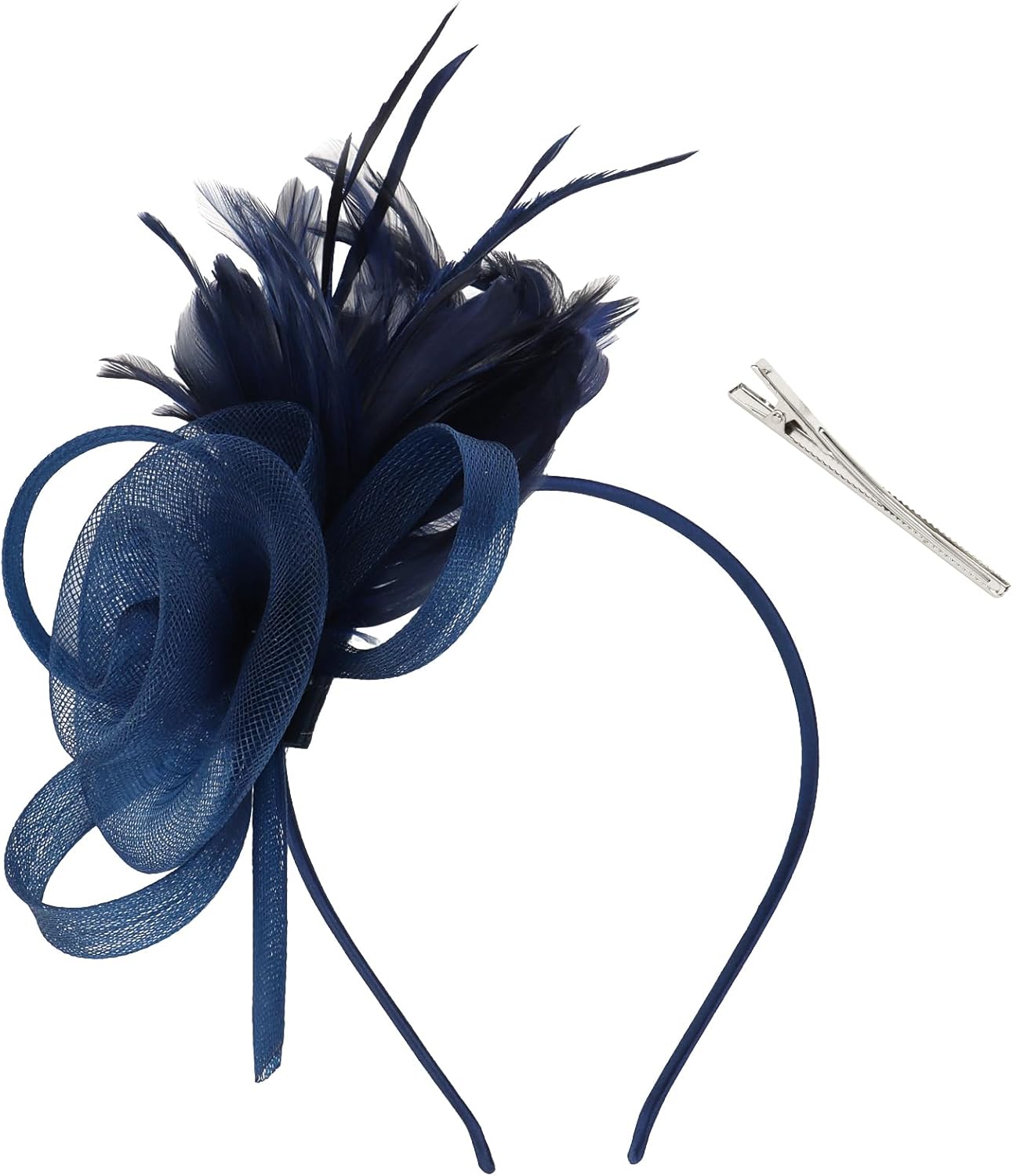 AMCAMI Fascinators Hats with Feather for Women 2026 Derby Hats Small Tea Party Hat with Headband