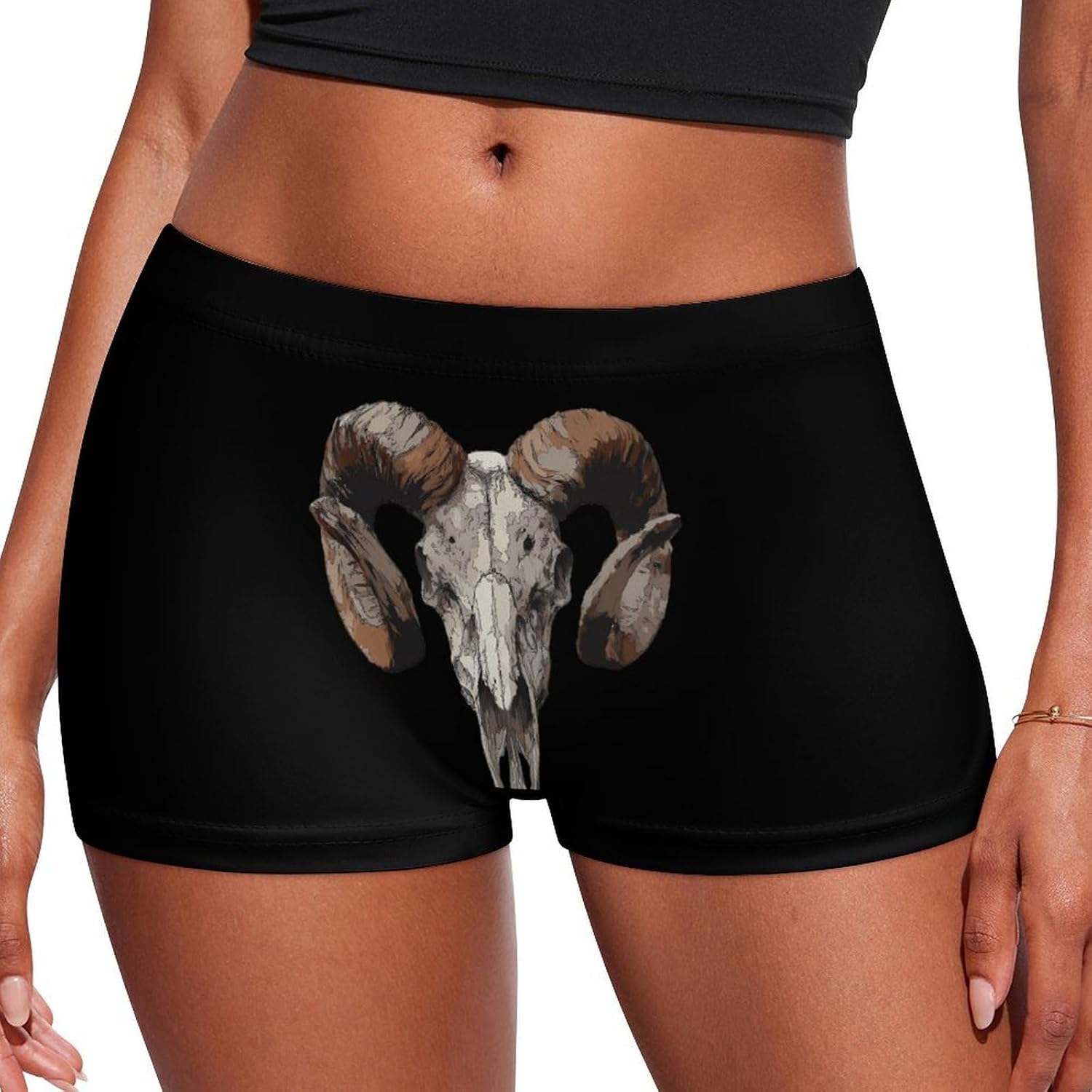 Goat Head Death Metal Funny Women's Boxer Briefs Breathable Underpants Trunks Stretch Underwear