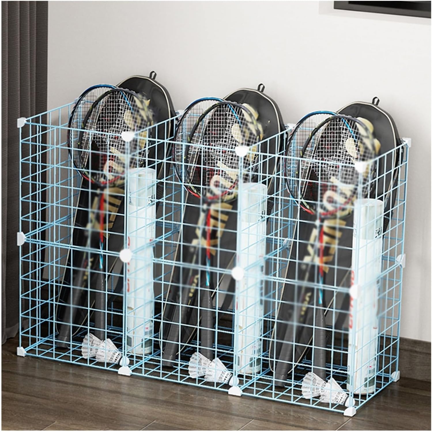 Support de rangement pour équipement de sport et raquettes pour salon et garage