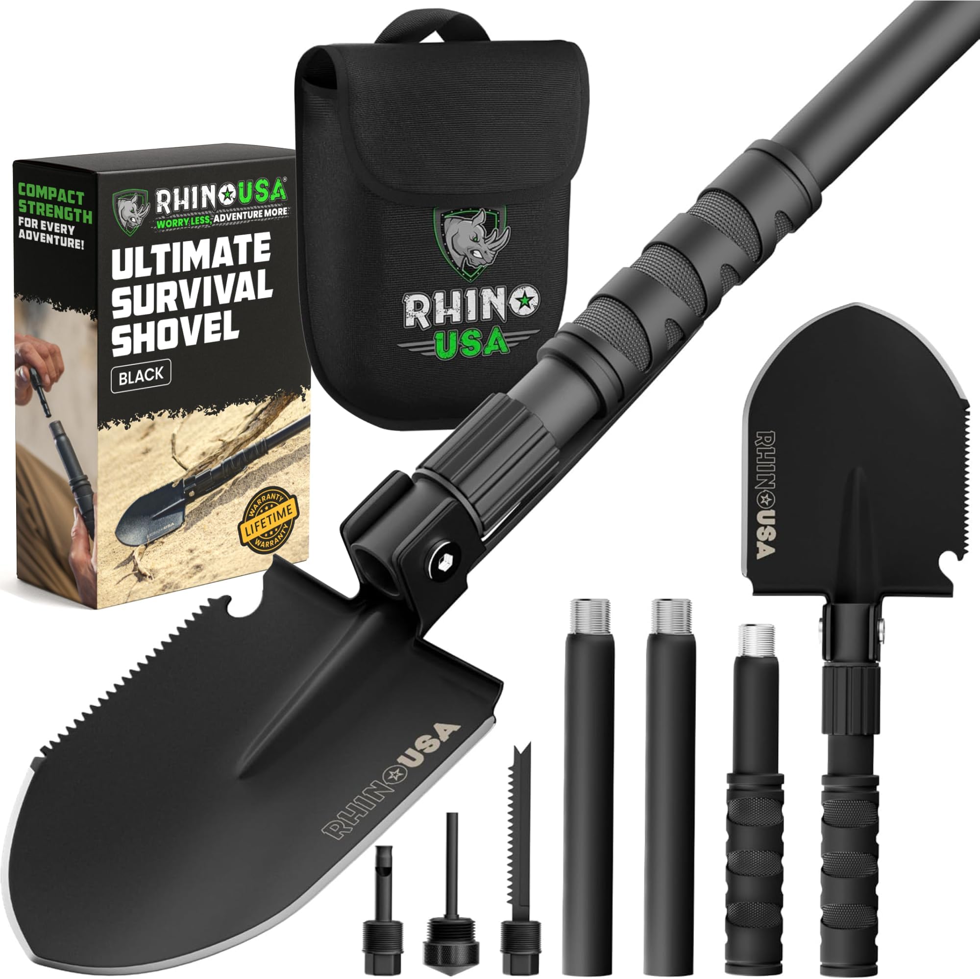 Survival Shovel with Pick - Military Style Entrenching Tool