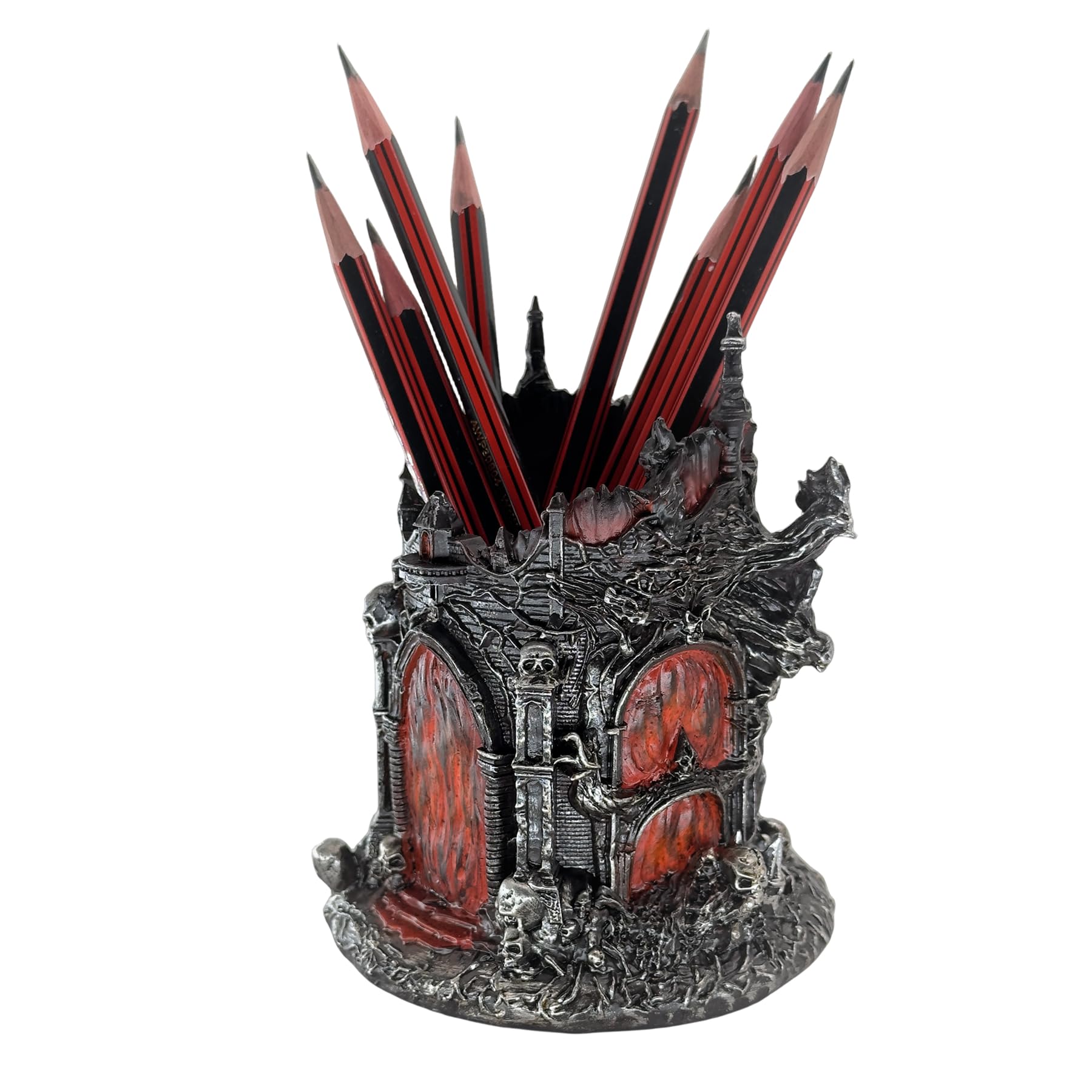 LOOYAR Dante's Inferno - Soporte para bolígrafo de resina para acuario, decoración de oficina con temática medieval