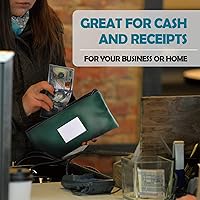 Vista 6 de Paquete de 6 bolsas de dinero con cremallera para dinero en efectivo, 11.25 x 6.25 pulgadas, color negro, bolsas de depósito bancario