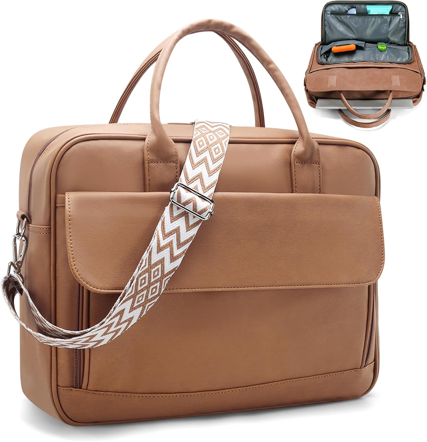 Teacher Tote Bag for Women 17inch PU Leather Laptop Briefcase Nurse Bags Professional Work Bags For Nursing, School, College