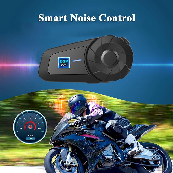 Intercomunicador Bluetooth para casco moto QSPORTPEAK MX1 2 unidades miniatura 6