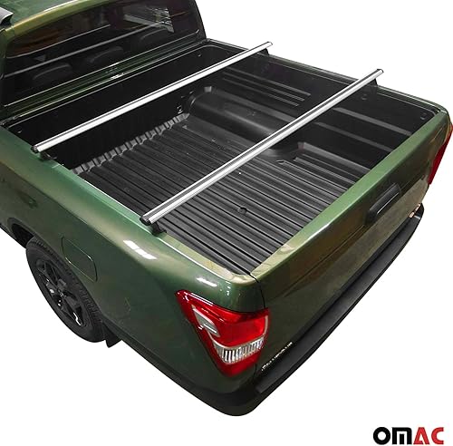 Miniatura 2 de OMAC Portaequipajes para cama de maletero para Nissan Frontier 2005-2021, gris, 2 piezas antirrobo para viajes, kayak, canoa, surf, esquí,