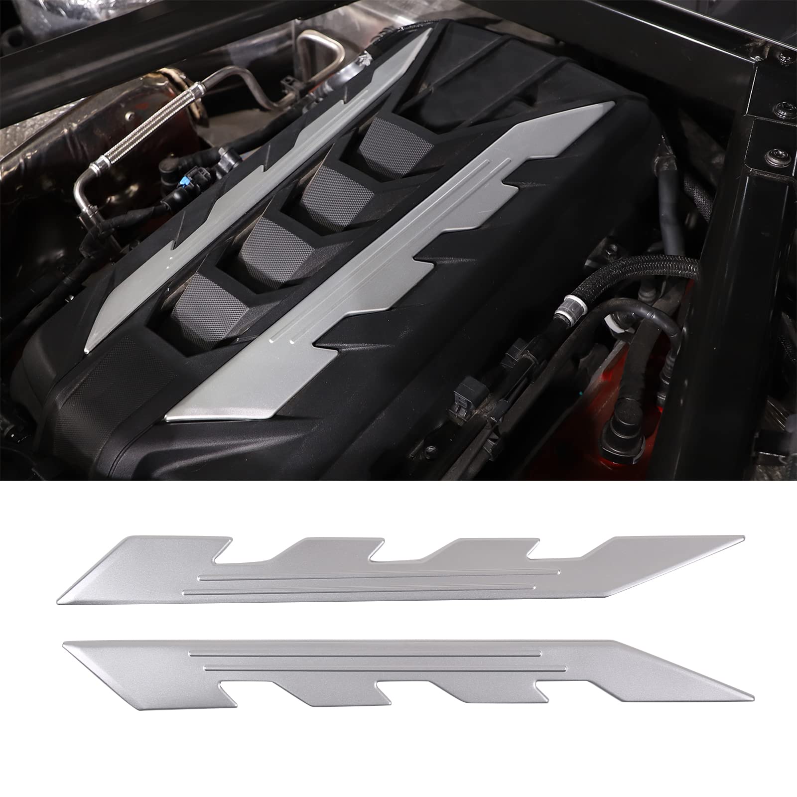Decoración de compartimento de motor Corvette C8 con molduras de paneles de aluminio