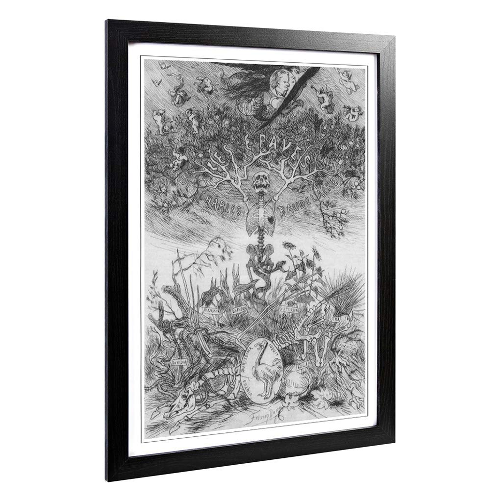 Big Box Art Framed Print of Felicien Rops The Scraps Design | Wall Art Picture | Home Decor for Kitchen, Living, Dining Room, Bedroom, Hallway, Office, Black, A2 / 24.5x18 Inch / 62x45cm