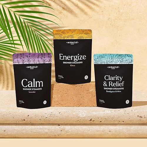 Miniatura 7 de Miracle Made Vaporizadores de ducha de aromaterapia de menta cítrica, 15 tabletas, bombas de aceite esencial para relajación, alivio de la